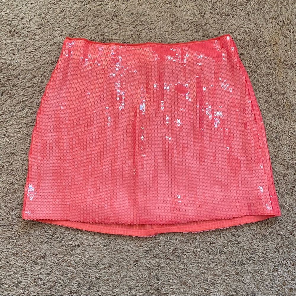 J Crew pink sequin mini skirt